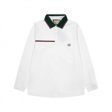구찌 남성 트렌디 화이트 셔츠 - Mens White Tshirts 
