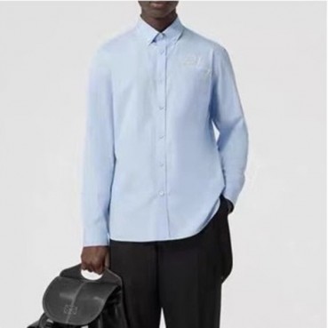 버버리 남성 클래식 블루 셔츠 - Burberry Mens Blue Tshirts 