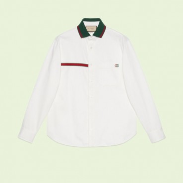구찌 남성 트렌디 화이트 셔츠 - Mens White Tshirts 