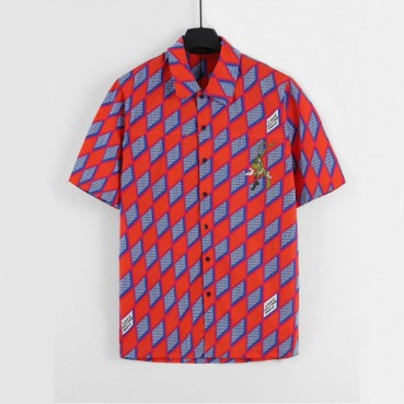 루이비통 남성 레드 폴로 반팔 셔츠 - Mens Red Tshirts 