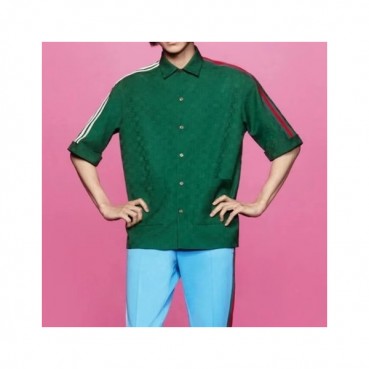 구찌 남성 트렌디 그린 셔츠 - Mens Green Tshirts 