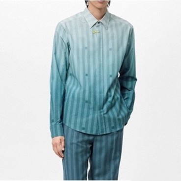 루이비통 남성 이니셜 블루 셔츠 - Mens Blue Tshirts 