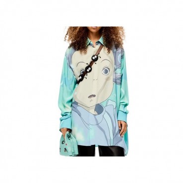 로에베 여성 블루 셔츠 - Loewe Womens Blue Shirts 
