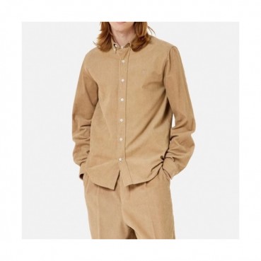 Ami Mens Logo Casual Shirts Camel - 아미 2021 남성 로고 캐쥬얼 셔츠 Ami0245x