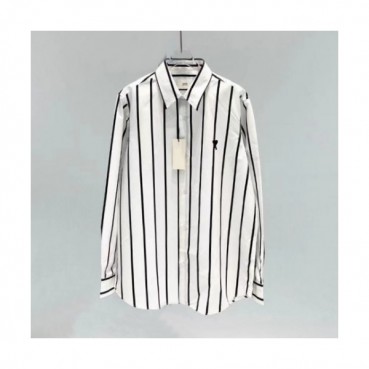 Ami Mens Logo Casual Cotton Shirts White - 아미 2021 남성 로고 캐쥬얼 코튼 셔츠 Ami0236x