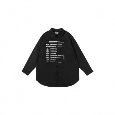 Maison margiela Mens Black Shirts - 메종 마르지엘라 남성 프린팅 셔츠 
