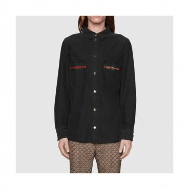 Gucci  Mm/Wm Casual Denim Tshirts Black - 구찌 2021 남/녀 캐쥬얼 데님 셔츠 Guc04432x Size(m 