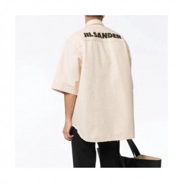 Jil Sander  Mens Basic Denim Short Sleeved Tshirts Ivory - 질샌더 2021 남성 베이직 데님 코튼 반팔 셔츠 Jil0027x Size(s 
