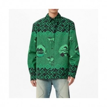 Louis vuitton  Mens Trendy shirts Green - 루이비통 2021 남성 트렌디 셔츠 Lou03574x Size(s 