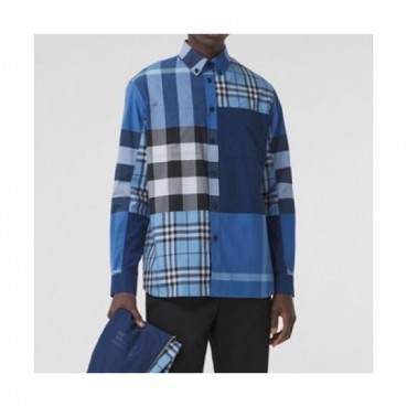 Burberry  Mens Vintage Basic Tshirts Blue - 버버리 2021 남성 빈티지 베이직 셔츠 Bur04065x Size(s 