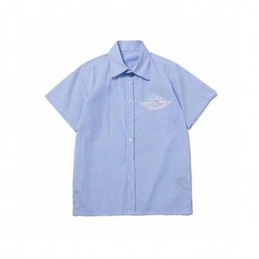 Dior  Mm/Wm Casual Crew-neck Short Sleeved Tshirts Blue 