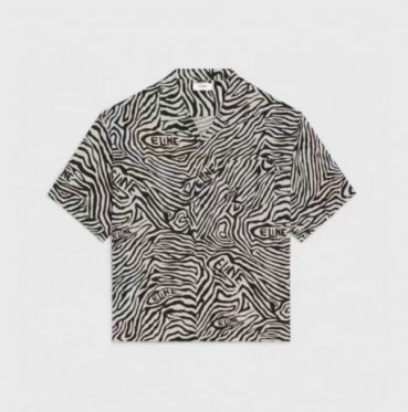 Celine  Mens Logo Cotton Short Sleeved Shirts Black - 셀린느 2023 남자 로고 코튼 반팔셔츠, Cel0133x Size(39 