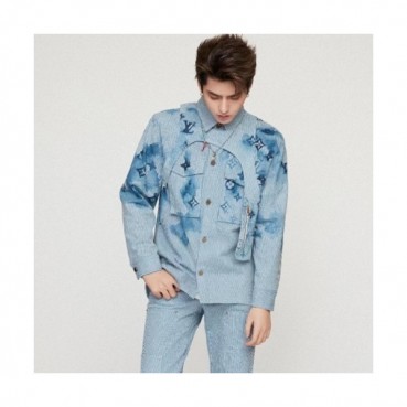 [추천템]Louis vuitton  Mens Trendy shirts Blue - 루이비통 2021 남성 트렌디 셔츠 Lou02904x Size(xs 