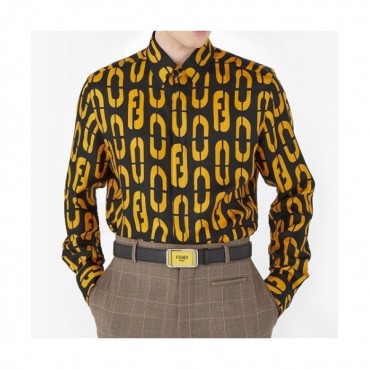 Fendi 2021 Mens Logo Buesiness Cotton Tshirts - 펜디 2021 남성 로고 비지니스 코튼 셔츠 Fen0960x.Size(m 