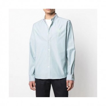 Ami Mens Logo Casual Cotton Shirts - 아미 2021 남성 로고 캐쥬얼 코튼 셔츠Ami0102x