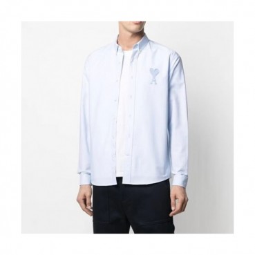 Ami Mens Logo Casual Cotton Shirts - 아미 2021 남성 로고 캐쥬얼 코튼 셔츠Ami0101x