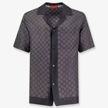 구찌 남성 트렌디 블랙 반팔 셔츠 - Gucci Mens Black Short sleeved Tshirts 