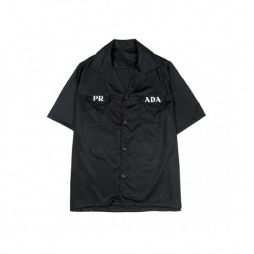 Prada 2020 Mens Basic Silk Short Sleeved Tshirts - 프라다 2020 남성 베이직 실크 반팔 셔츠 Pra01078x.Size(m 