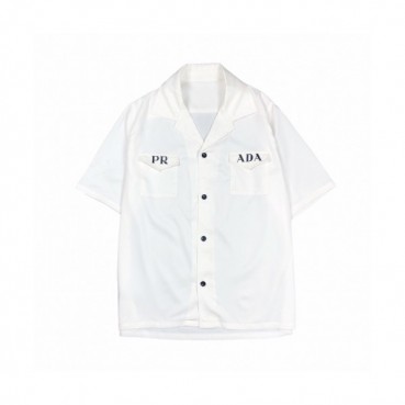 Prada 2020 Mens Basic Silk Short Sleeved Tshirts - 프라다 2020 남성 베이직 실크 반팔 셔츠 Pra01077x.Size(m 