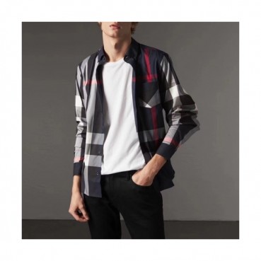 [버버리]Burberry 2020 Mens Classic Casual Cotton Check Tshirts - 버버리 2020 남성 클래식 캐쥬얼 코튼 체크 셔츠 Bur02203x.Size(m 