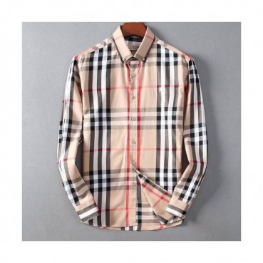 [버버리]Burberry 2020 Mens Classic Casual Cotton Check Tshirts - 버버리 2020 남성 클래식 캐쥬얼 코튼 체크 셔츠 Bur02199x.Size(m 