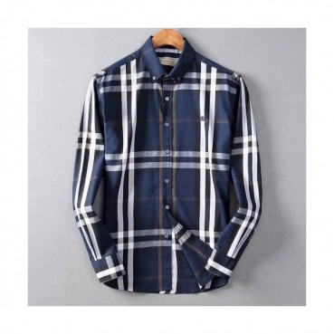 [버버리]Burberry 2020 Mens Classic Casual Cotton Check Tshirts - 버버리 2020 남성 클래식 캐쥬얼 코튼 체크 셔츠 Bur02198x.Size(m 