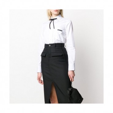 [프라다]Prada 2020 Womens Ribbon Cotton Tshirts - 프라다 2020 여성 리본 코튼 셔츠 Pra0969x.Size(s 