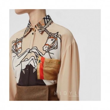 [버버리]Burberry 2020 Womens Flower Silk Tshirts - 버버리 2020 여성 플라워 실크 셔츠 Bur02142x.Size(s 
