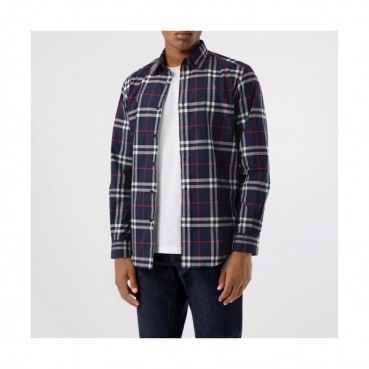 [버버리]Burberry 2020 Mens Classic Casual Cotton Check Tshirts - 버버리 2020 남성 클래식 캐쥬얼 코튼 체크 셔츠 Bur02137x.Size(s 