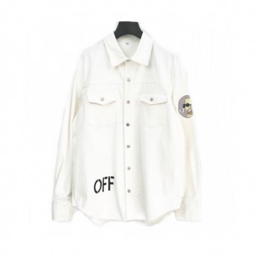 [오프화이트]Off white 2020 Mens Basic Logo Denim Tshirts - 오프화이트 2020 남성 베이직 로고 오버사이즈 데님 셔츠 Off0384x.Size(m 