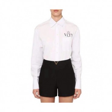 Valentino 2020 Womens Logo Slim Fit Cotton Shirts - 발렌티노 2020 여성 로고 슬림핏 코튼 셔츠 Val0312x.Size(s 
