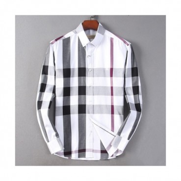 [버버리]Burberry 2020 Mens Classic Casual Cotton Check Tshirts - 버버리 2020 남성 클래식 캐쥬얼 코튼 체크 셔츠 Bur01962x.Size(m 