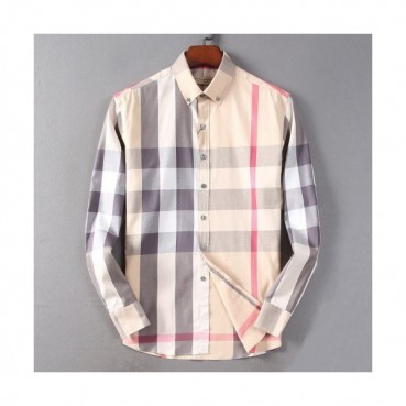 [버버리]Burberry 2020 Mens Classic Casual Cotton Check Tshirts - 버버리 2020 남성 클래식 캐쥬얼 코튼 체크 셔츠 Bur01961x.Size(m 