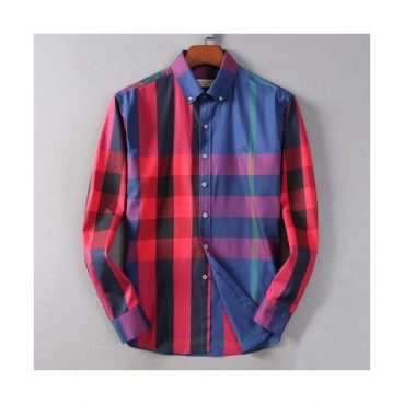 [버버리]Burberry 2020 Mens Classic Casual Cotton Check Tshirts - 버버리 2020 남성 클래식 캐쥬얼 코튼 체크 셔츠 Bur01960x.Size(m 