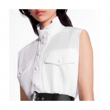 Louis vuitton Womens Classic Cotton Sleeveless shirts - 루이비통 2020 여성 클래식 코튼 슬리브리스 셔츠 Lou01538x.Size(s 