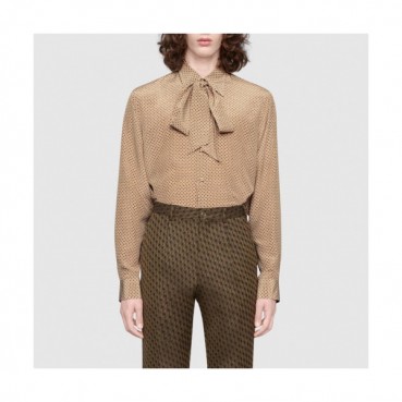 Gucci Womens Trendy Ribbon Silk Tshirts - 구찌 여성 트렌디 리본 실크 셔츠 