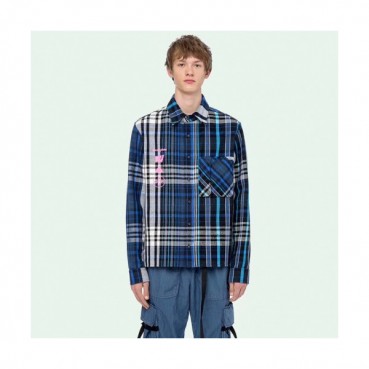 Off white 2019 Mens Basic Logo Cotton Shirt - 오프화이트 2019 남성 베이직 로고 오버사이즈 코튼 체크 셔츠 Off0234x.Size(xs 
