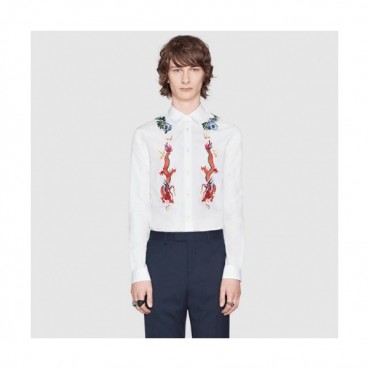 Gucci 2019 Mens Logo Slim Fit Cotton shirt - 구찌 2019 남성 로고 슬림핏 코튼 셔츠 Guc01722x.Size(m 