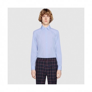 Gucci 2019 Mens Neck Logo Slim Fit Cotton shirt - 구찌 2019 남성 넥로고 슬림핏 코튼 셔츠 Guc01721x.Size(l 