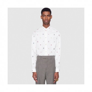 Gucci 2019 Mens Logo Slim Fit Cotton shirt - 구찌 2019 남성 로고 슬림핏 코튼 셔츠 Guc01720x.Size(s 