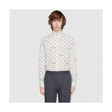 Gucci 2019 Mens Logo Slim Fit Cotton shirt - 구찌 2019 남성 로고 슬림핏 코튼 셔츠 Guc01719x.Size(m 