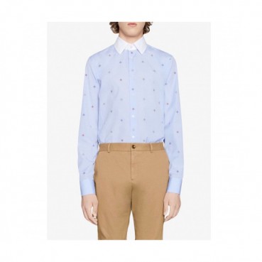 Gucci 2019 Mens Neck Logo Slim Fit Cotton shirt - 구찌 2019 남성 넥로고 슬림핏 코튼 셔츠 Guc01716x.Size(s 