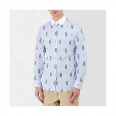 Gucci 2019 Mens Neck Logo Slim Fit Cotton shirt - 구찌 2019 남성 넥로고 슬림핏 코튼 셔츠 Guc01715x.Size(s 