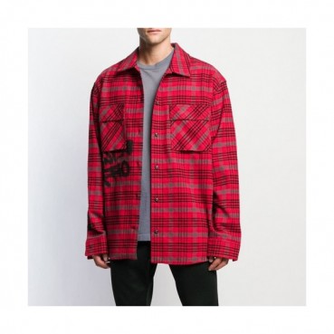 Off white 2019 Mens Basic Logo Wool Shirt - 오프화이트 2019 남성 베이직 로고 오버사이즈 울 체크 셔츠 Off0227x.Size(xs 