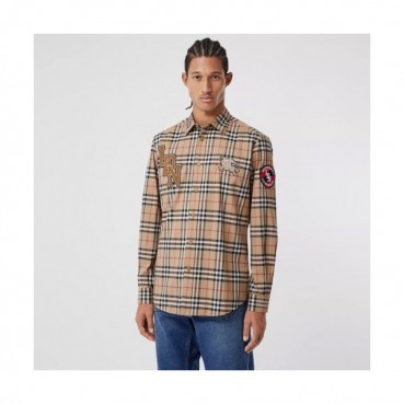 Burberry 2019 Mens Vintage Logo Cotton shirt - 버버리 2019 남성 빈티지 로고 코튼 셔츠 Bur01487x.Size(m 