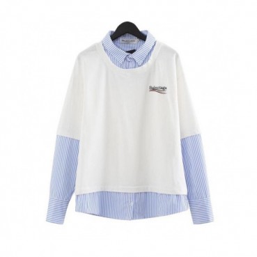 Balenciaga 2019 Mm/Wm Logo Oversize Cotton shirt - 발렌시아가 2019 남자 로고 오버사이즈 코튼 셔츠 Bal0311x.Size(m 