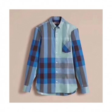 Burberry 2019 Mens Logo Slim Fit Cotton shirt - 버버리 2019 남성 로고 슬림핏 코튼 셔츠 Bur01245x.Size(xs 