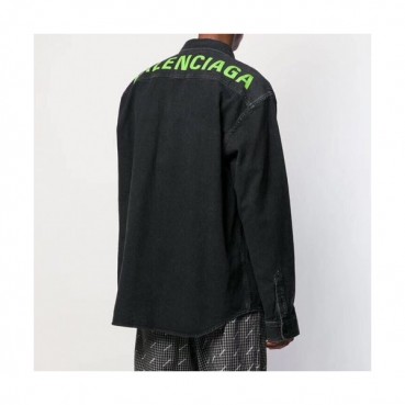 Balenciaga 2019 Mens Logo Oversize Cotton shirt - 발렌시아가 2019 남성 로고 오버사이즈 코튼 셔츠 Bal0303x.Size(m 