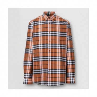 Burberry 2019 Mens Vintage Logo Slim Fit Cotton shirt - 버버리 2019 남성 빈티지 로고 슬림핏 코튼 셔츠 Bur01121x.Size(s 