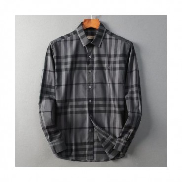 Burberry 2019 Mens Vintage Logo Slim Fit Cotton shirt - 버버리 2019 남성 빈티지 로고 슬림핏 코튼 셔츠 Bur1007x.Size(m 